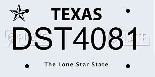 DST4081 Texas License Plate