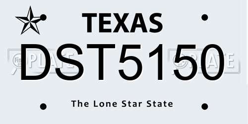 DST5150 Texas License Plate