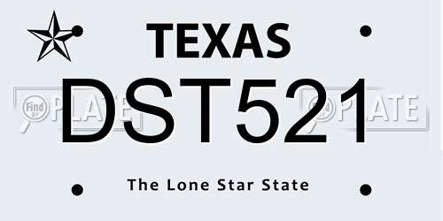 DST521 Texas License Plate