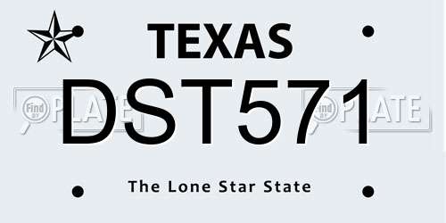 DST571 Texas License Plate