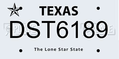 DST6189 Texas License Plate