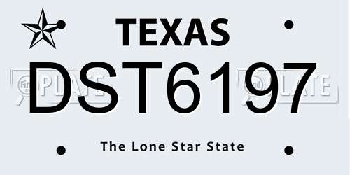 DST6197 Texas License Plate