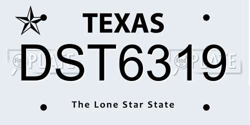 DST6319 Texas License Plate