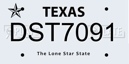 DST7091 Texas License Plate
