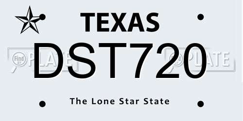 DST720 Texas License Plate