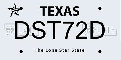 DST72D Texas License Plate