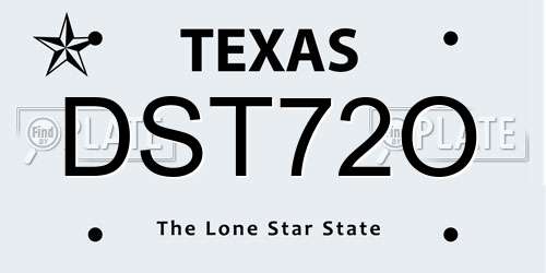 DST72O Texas License Plate