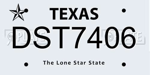 DST7406 Texas License Plate