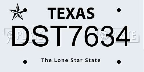 DST7634 Texas License Plate