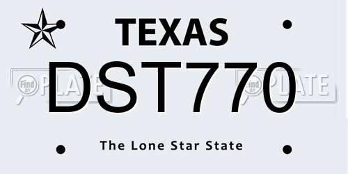 DST770 Texas License Plate