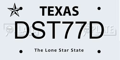 DST77D Texas License Plate