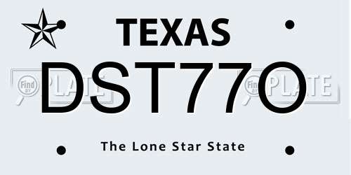 DST77O Texas License Plate