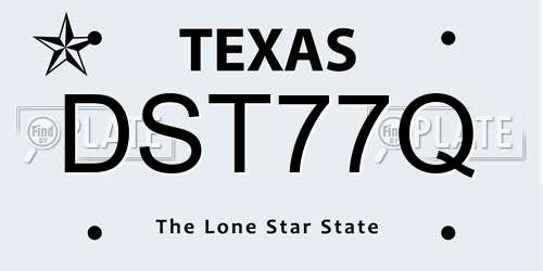 DST77Q Texas License Plate