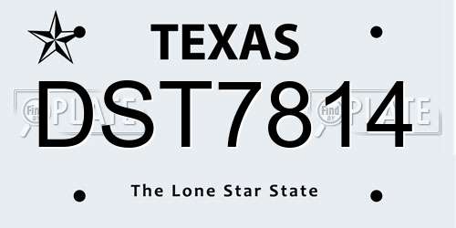DST7814 Texas License Plate