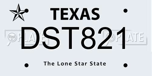 DST821 Texas License Plate