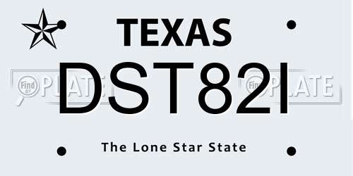DST82I Texas License Plate