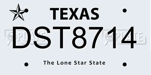 DST8714 Texas License Plate