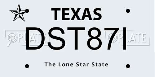 DST87I Texas License Plate