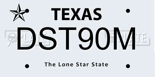 DST90M Texas License Plate