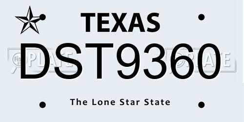DST9360 Texas License Plate