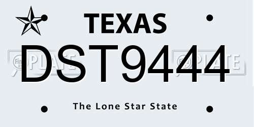 DST9444 Texas License Plate