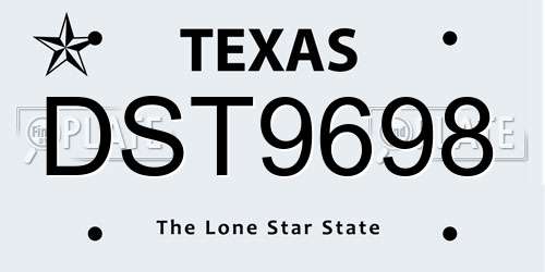 DST9698 Texas License Plate