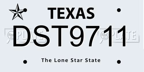 DST9711 Texas License Plate
