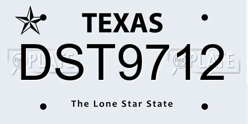 DST9712 Texas License Plate