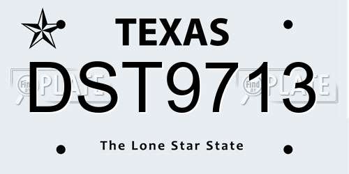 DST9713 Texas License Plate