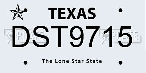 DST9715 Texas License Plate