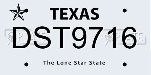 DST9716 Texas License Plate