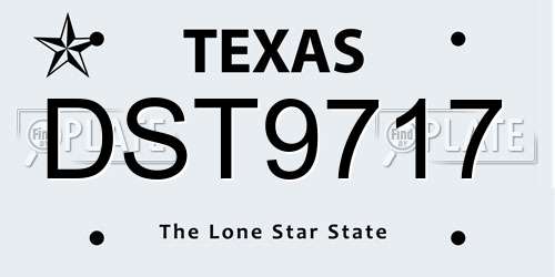 DST9717 Texas License Plate