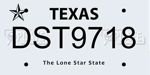 DST9718 Texas License Plate