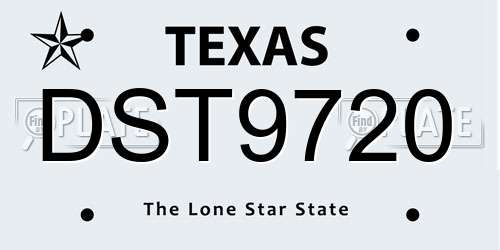 DST9720 Texas License Plate