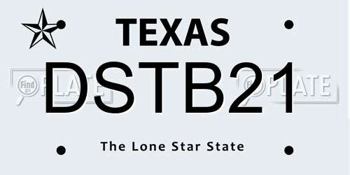 DSTB21 Texas License Plate