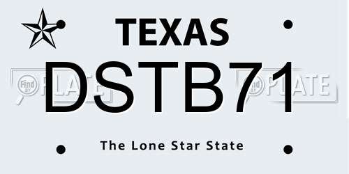DSTB71 Texas License Plate
