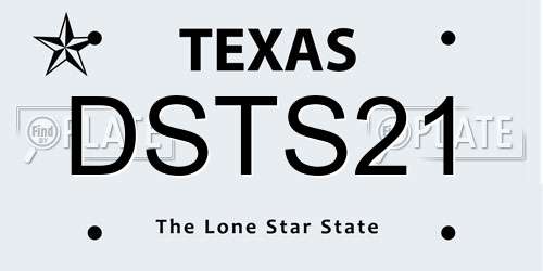 DSTS21 Texas License Plate