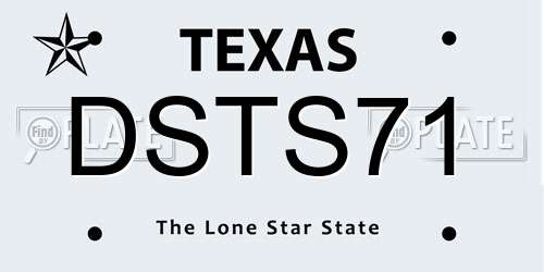DSTS71 Texas License Plate