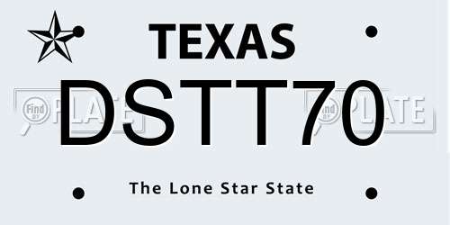 DSTT70 Texas License Plate