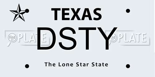 DSTY Texas License Plate