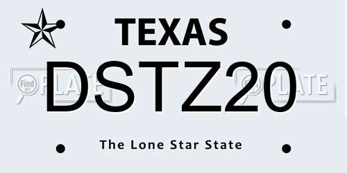 DSTZ20 Texas License Plate