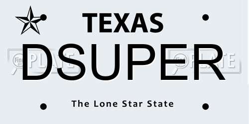 DSUPER Texas License Plate