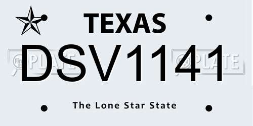 DSV1141 Texas License Plate
