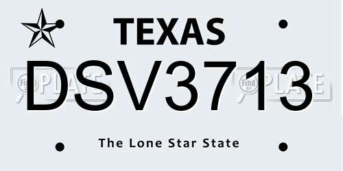 DSV3713 Texas License Plate