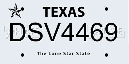 DSV4469 Texas License Plate