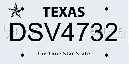 DSV4732 Texas License Plate