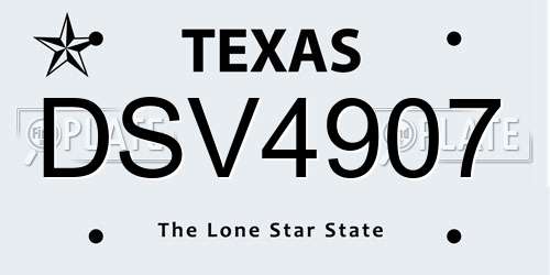 DSV4907 Texas License Plate