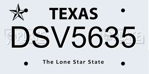 DSV5635 Texas License Plate