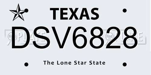 DSV6828 Texas License Plate
