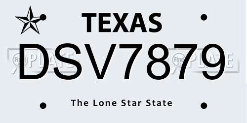 DSV7879 Texas License Plate